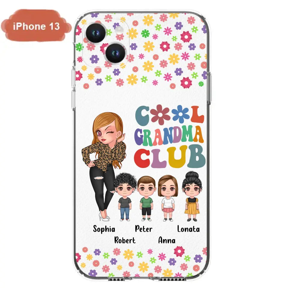Custom Personalized Cool Grandma Phone Case - Gift Idea For Grandma - Upto 4 Kids - Cases For iPhone/Samsung