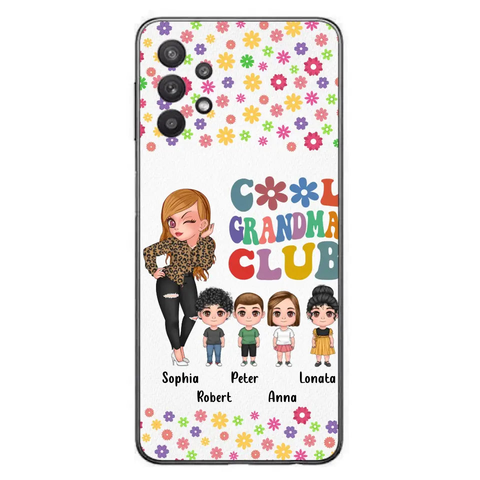 Custom Personalized Cool Grandma Phone Case - Gift Idea For Grandma - Upto 4 Kids - Cases For iPhone/Samsung