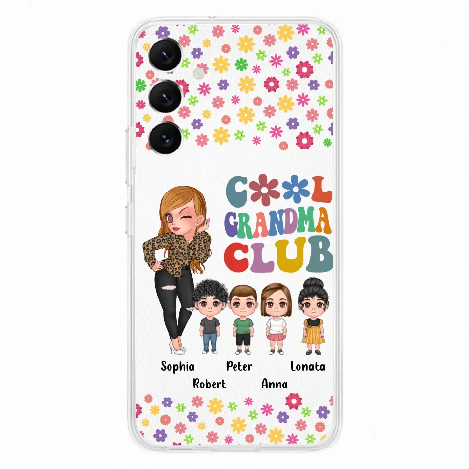 Custom Personalized Cool Grandma Phone Case - Gift Idea For Grandma - Upto 4 Kids - Cases For iPhone/Samsung