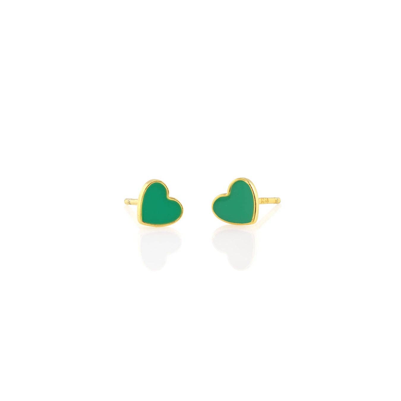 Petite Heart Enamel Stud Earrings: Sunshine