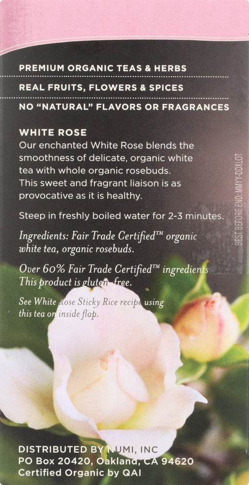 Numi Teas: Organic White Tea White Rose, 16 Bg