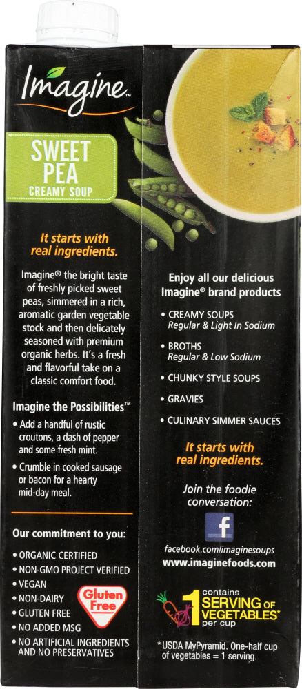 Imagine: Organic Creamy Sweet Pea Soup, 32 Oz