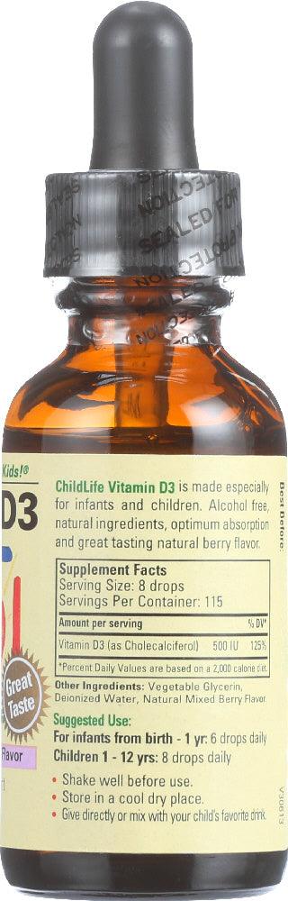 Childlife Essentials: Vitamin D3 Natural Berry Flavor, 1 Oz