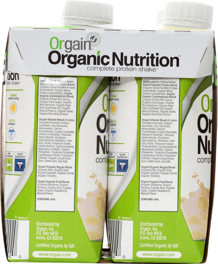 Orgain: Organic Nutritional Shake Sweet Vanilla Bean 4 Count, 44 Oz