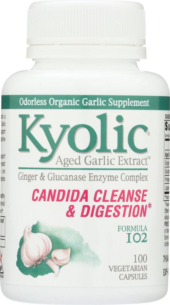 Kyolic: Aged Garlic Extract Candida Cleanse And Digestion Formula 102, 100 Vegetarian Capsules