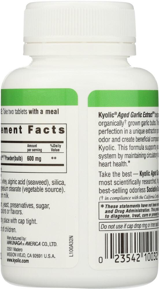 Kyolic: Aged Garlic Extract Cardiovascular Original Formula 100, 200 Tablets