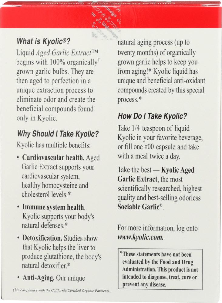 Kyolic: Aged Garlic Extract Cardiovascular Liquid Vegetarian, 4 Oz