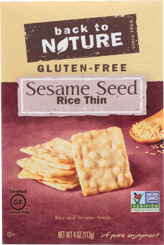 Back To Nature: Gluten Free Sesame Seed Rice Thin Crackers, 4 Oz