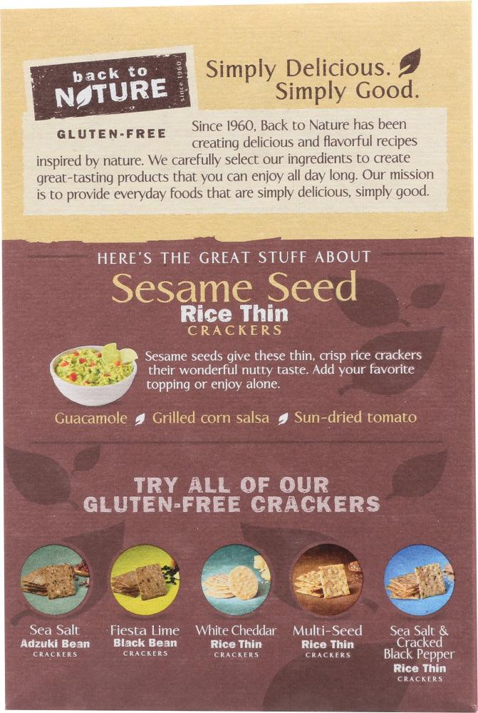 Back To Nature: Gluten Free Sesame Seed Rice Thin Crackers, 4 Oz