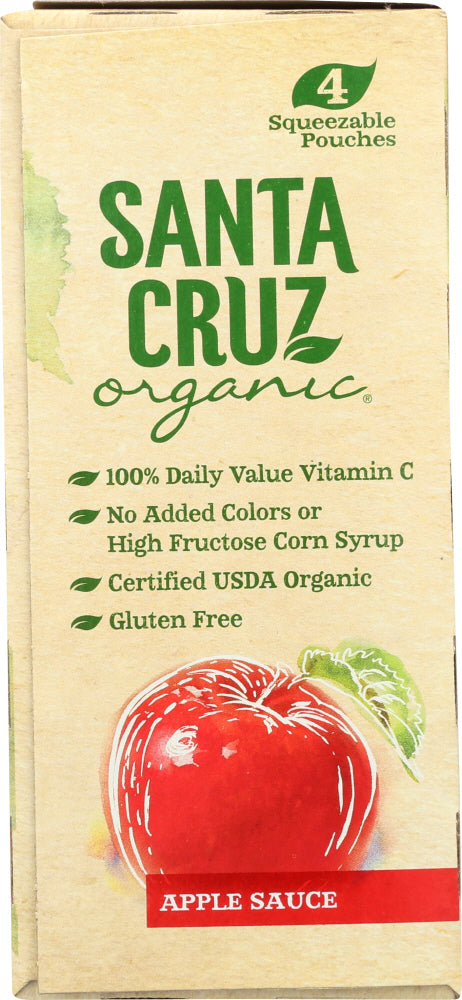 Santa Cruz Organic: Apple Sauce 4x3.2oz Pouches, 12.8 Oz
