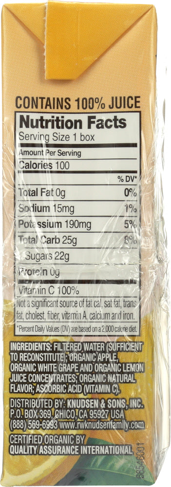 R.w. Knudsen: Family 100% Organic Lemonade Juice 4 Count, 27 Oz