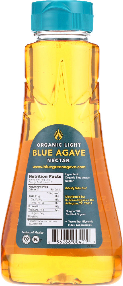 Blue Green Organics: Agave Blue Nectar Light, 16 Oz