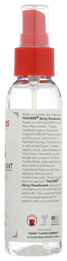 Thayers: Witch Hazel Unscented Deodorant, 4 Oz