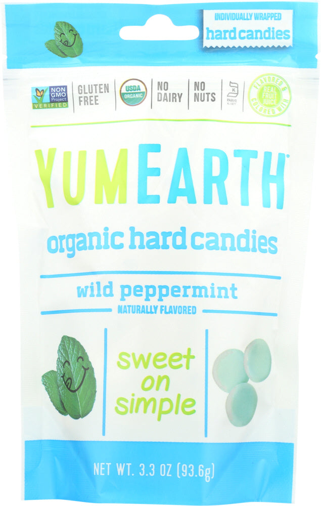 Yummy Earth: Organic Mint Drops Wild Peppermint, 3.3 Oz