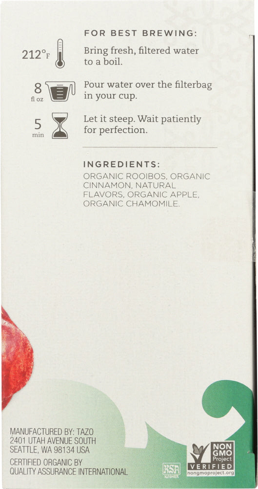 Tazo: Organic Baked Cinnamon Apple Herbal Tea, 1.76 Oz