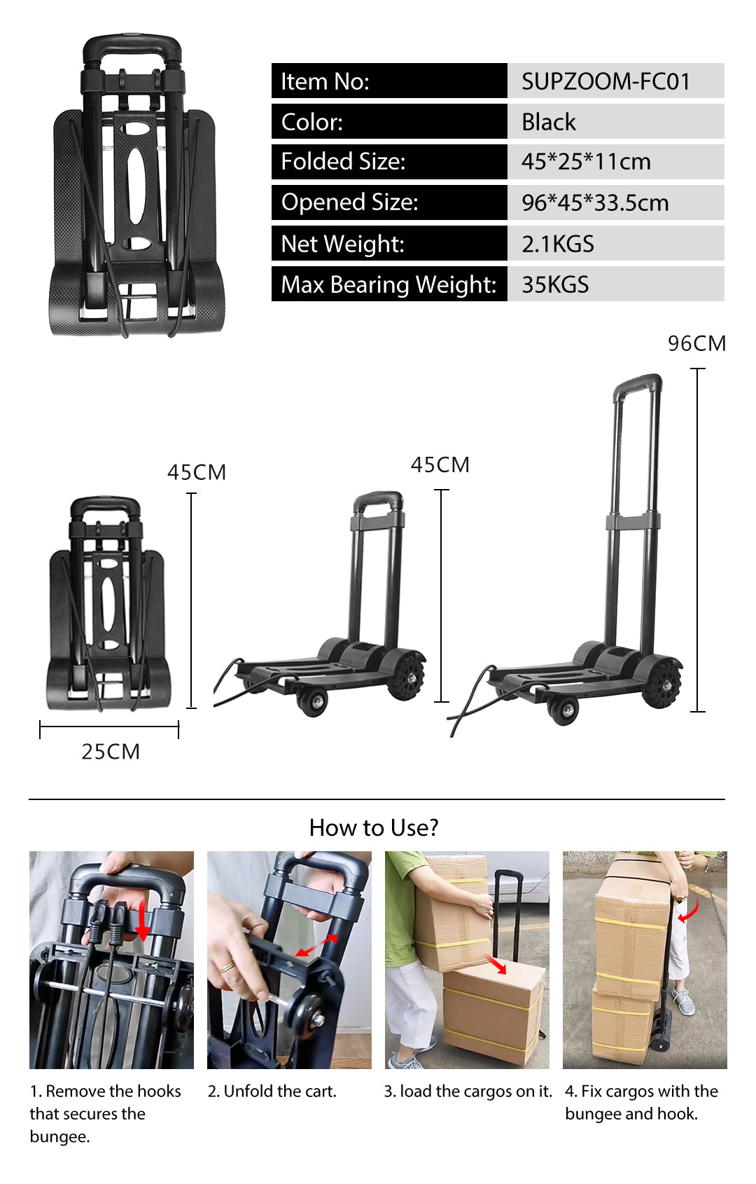 folding cart  for supboard carrying