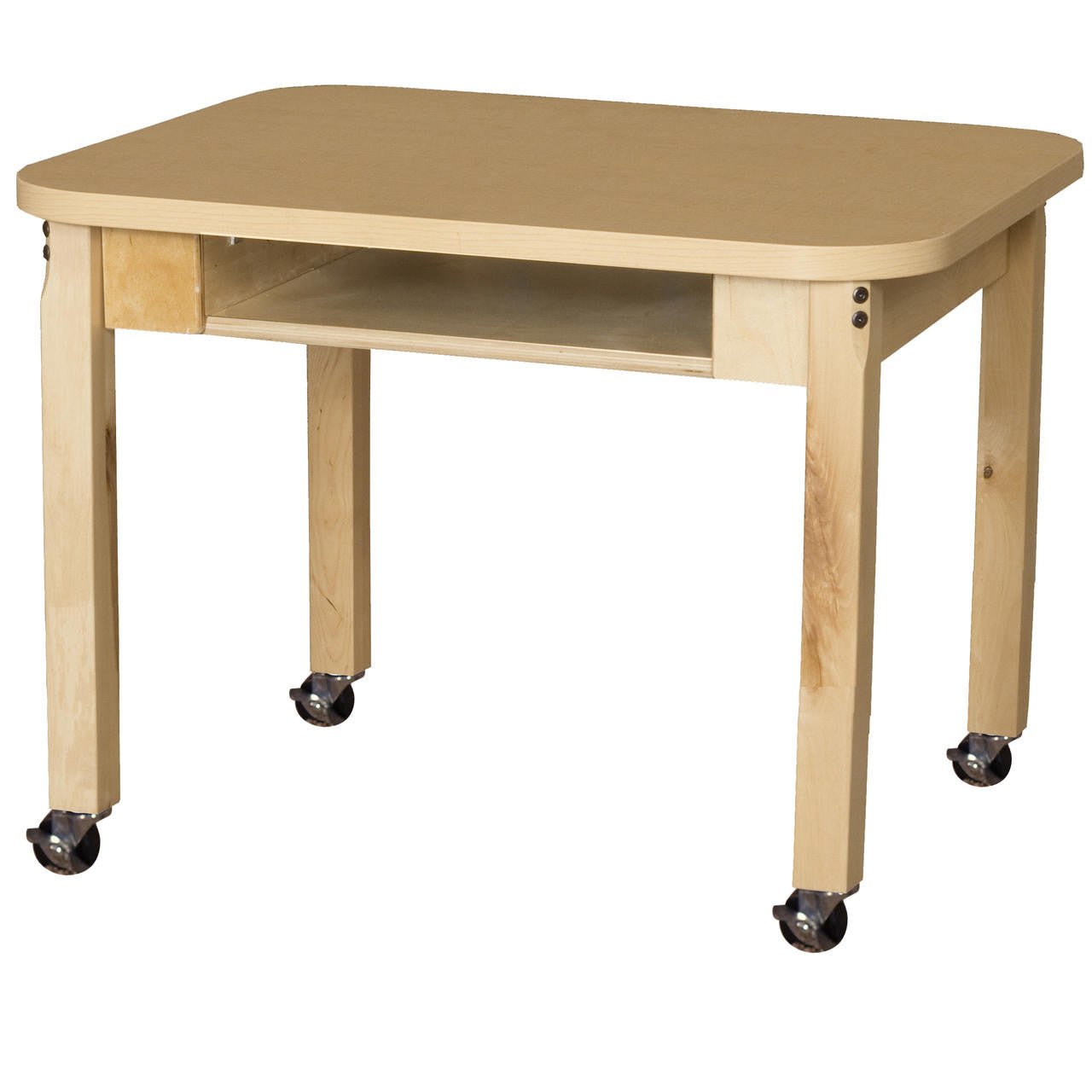 Mobile Classroom High Pressure Laminate Desk with Hardwood Legs- 18