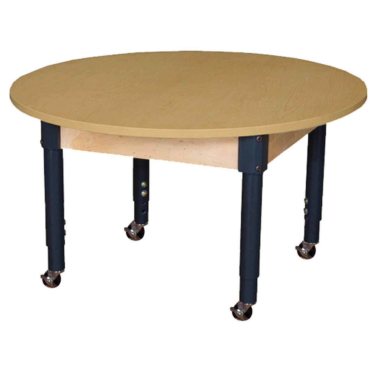 Mobile Round High Pressure Laminate Table with Adjustable Legs 14-19