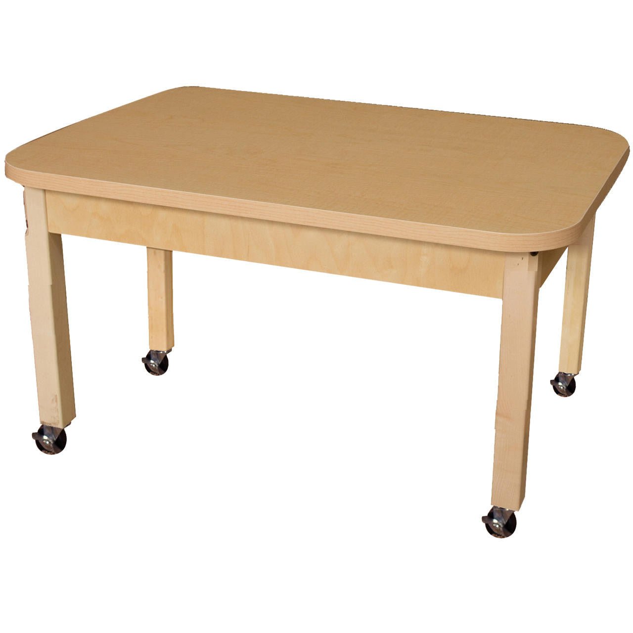 Rectangle High Pressure Laminate Table with Hardwood Legs- 14