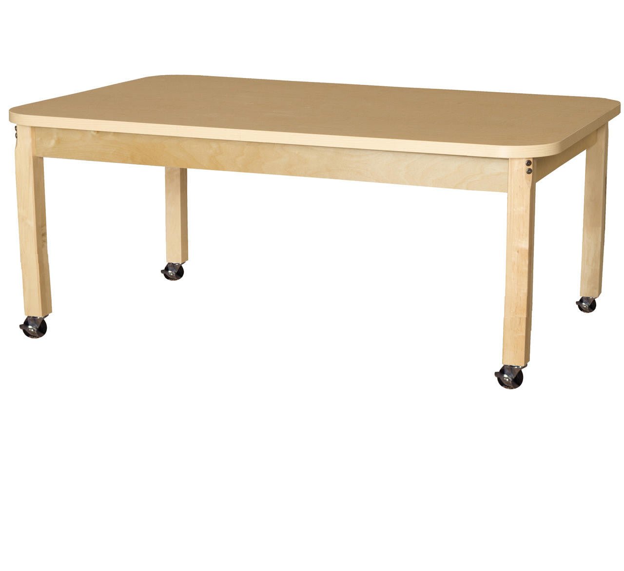 Rectangle High Pressure Laminate Table with Hardwood Legs-16