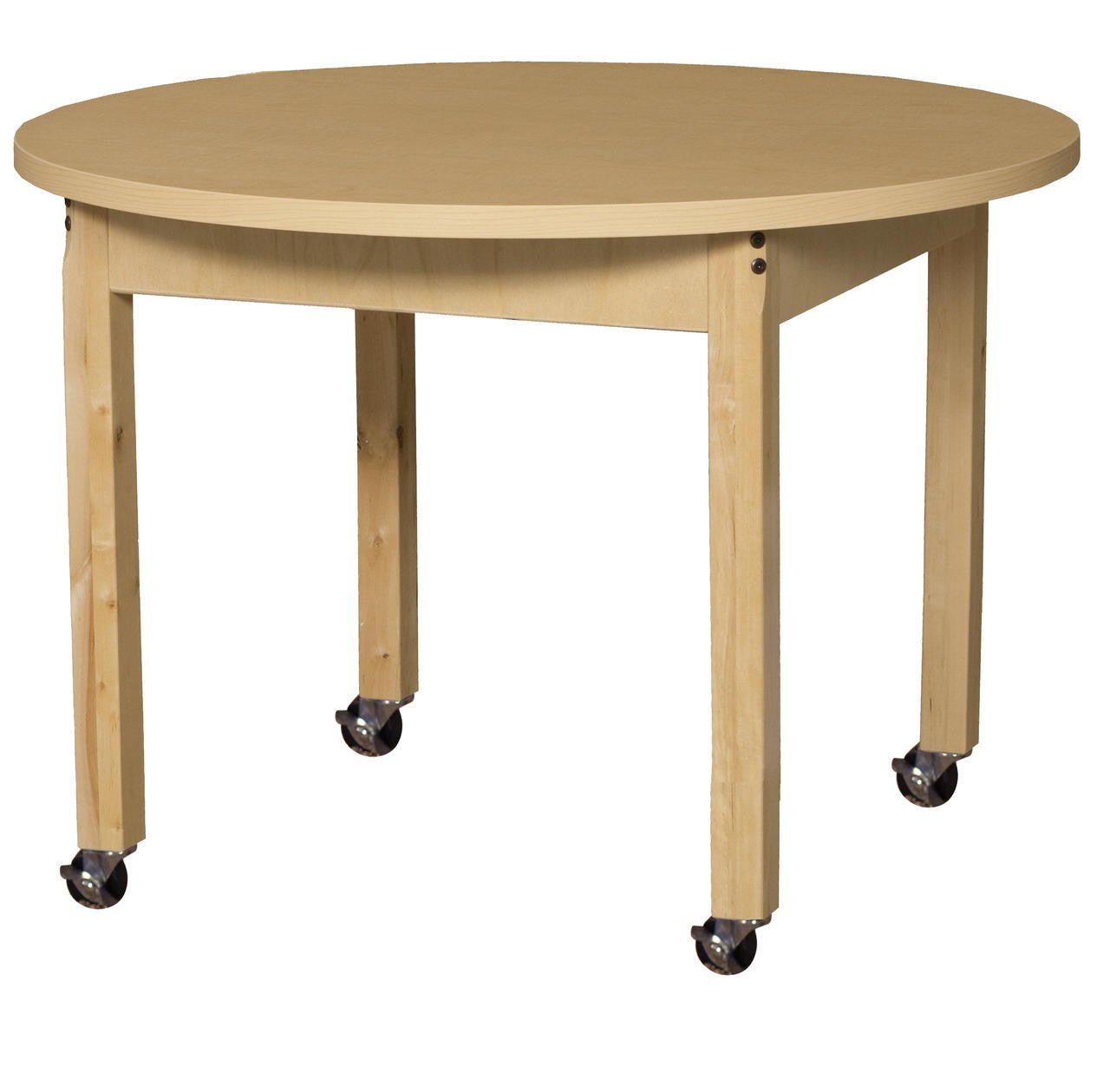 Round High Pressure Laminate Table with Hardwood Legs- 22