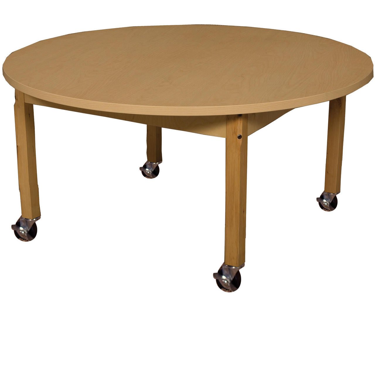 Round High Pressure Laminate Table with Hardwood Legs- 26
