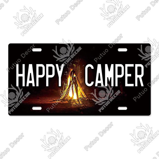 Camping Tin License Plate for Camping Decor