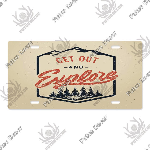 Camping Tin License Plate for Camping Decor