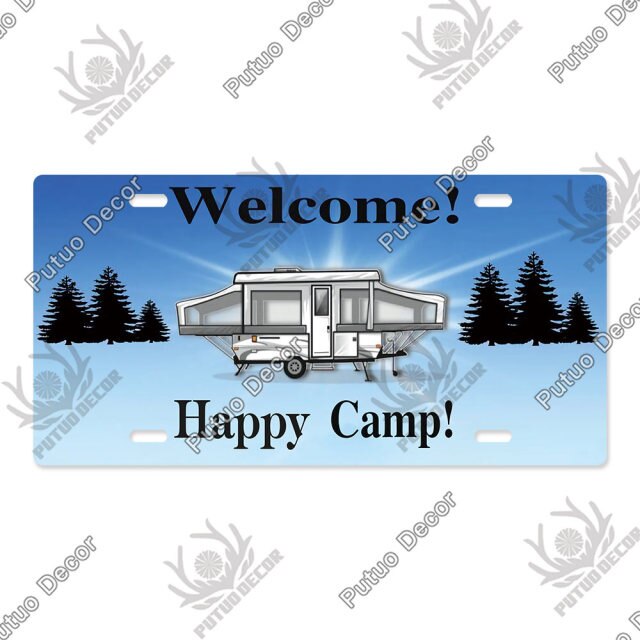 Camping Tin License Plate for Camping Decor