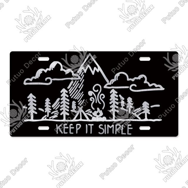 Camping Tin License Plate for Camping Decor