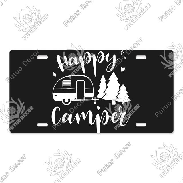 Camping Tin License Plate for Camping Decor