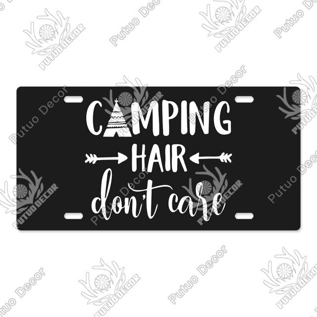 Camping Tin License Plate for Camping Decor