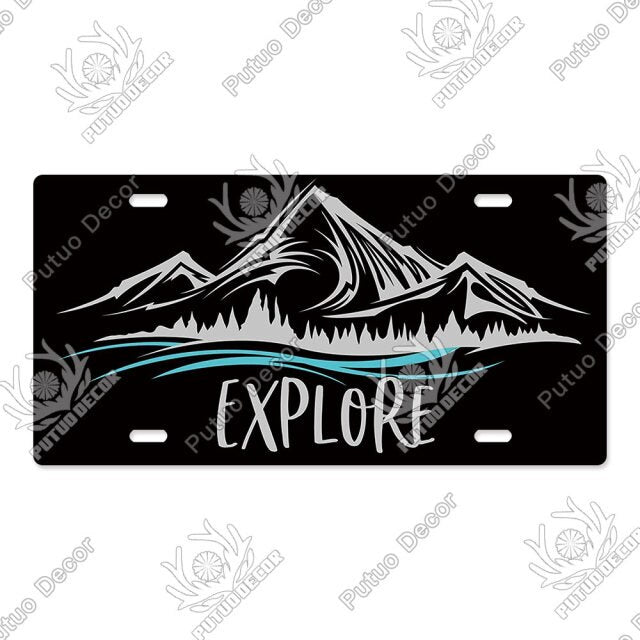 Camping Tin License Plate for Camping Decor