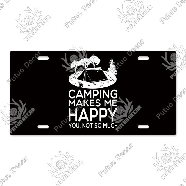 Camping Tin License Plate for Camping Decor