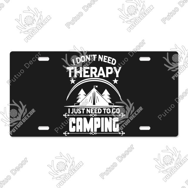 Camping Tin License Plate for Camping Decor