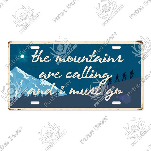 Camping Tin License Plate for Camping Decor