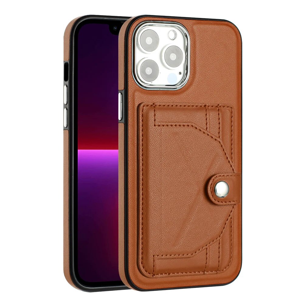 Leather Support Phone Case for IPhone with Card Holder