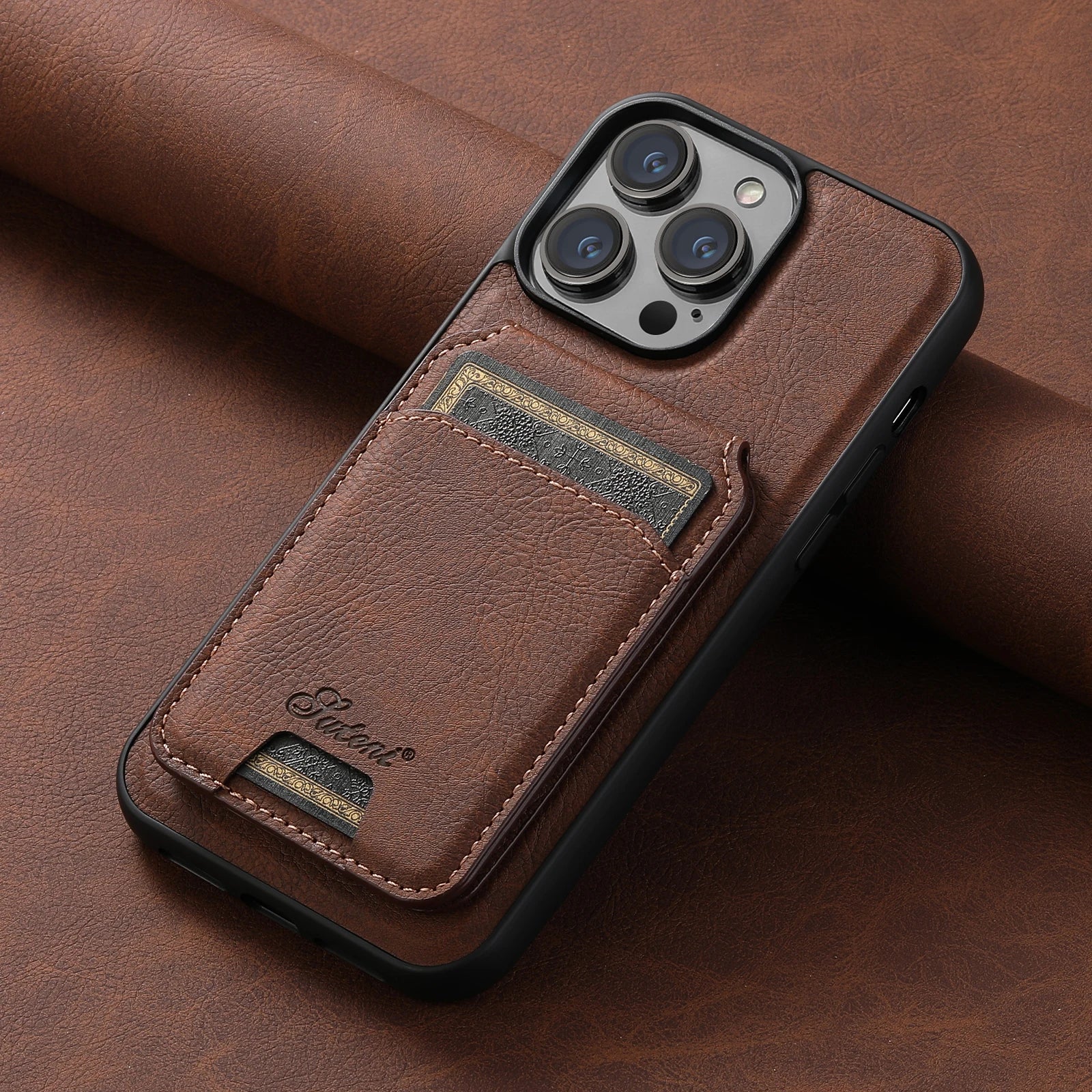 Leather Magnetic Wallet Phone Case For iPhone