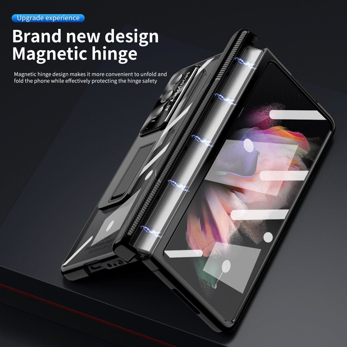 Magnetic Hinge Lens Protection Phone Case With S Pen Slot For Samsung Galaxy Z Fold