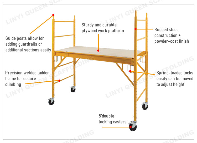 Stackable Scaffold Aluminum Scaffolding Home Use with Mobile Rolling Wheel – scaffolding ...