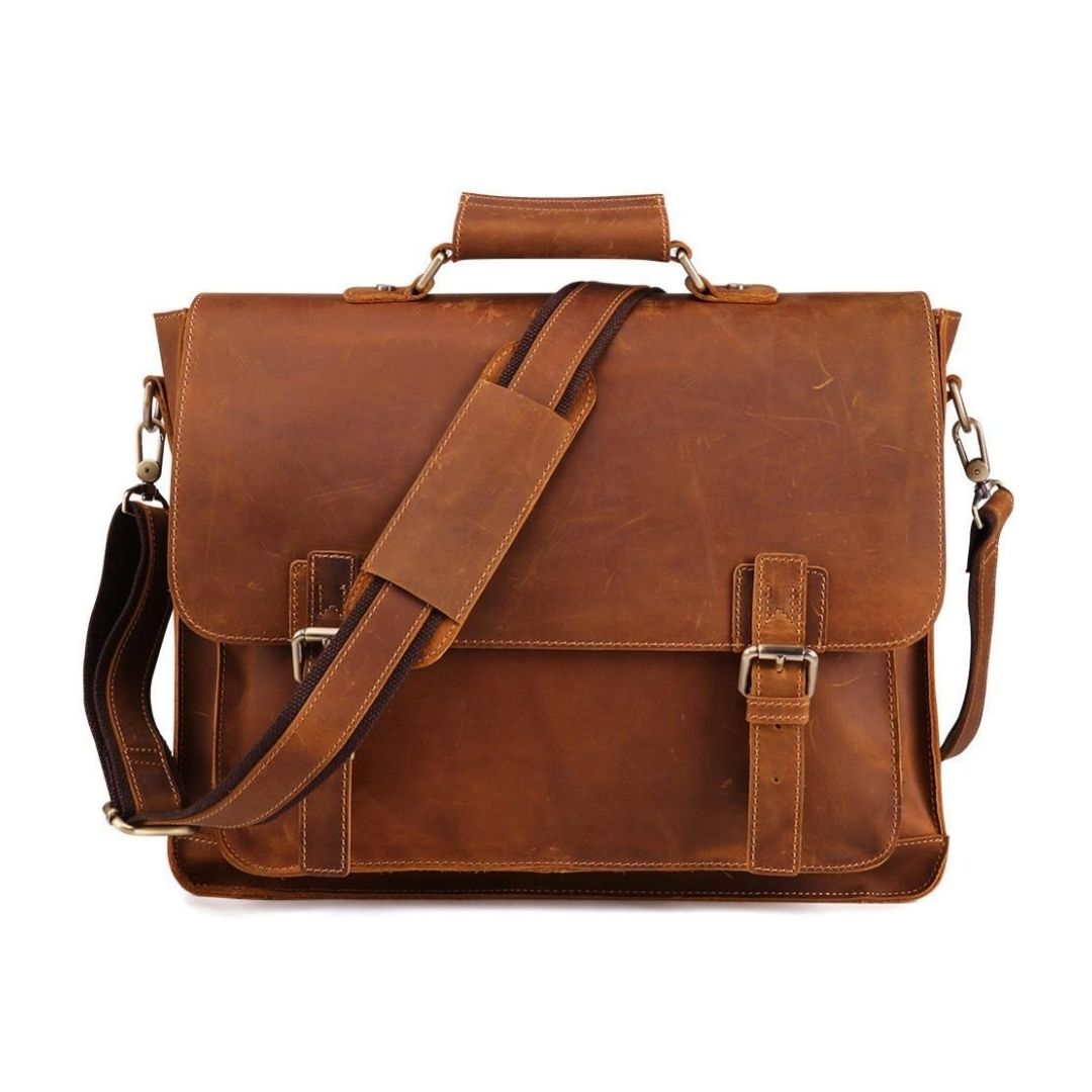 Leather Messenger Laptop Shoulder Bag for Men 82013