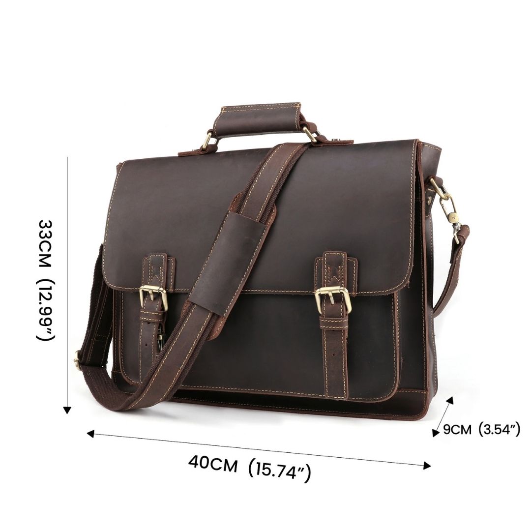 Leather Messenger Laptop Shoulder Bag for Men 82013