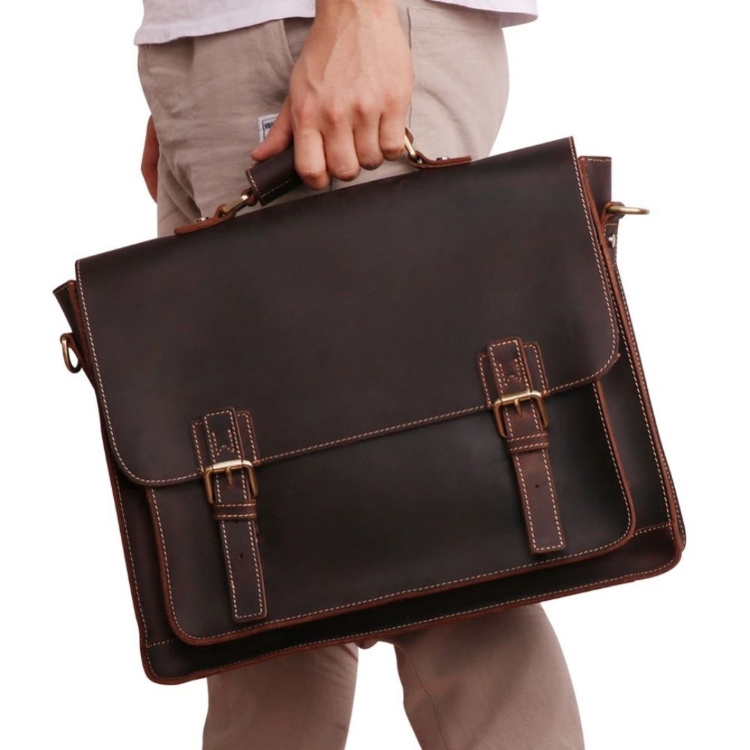 Leather Messenger Laptop Shoulder Bag for Men 82013