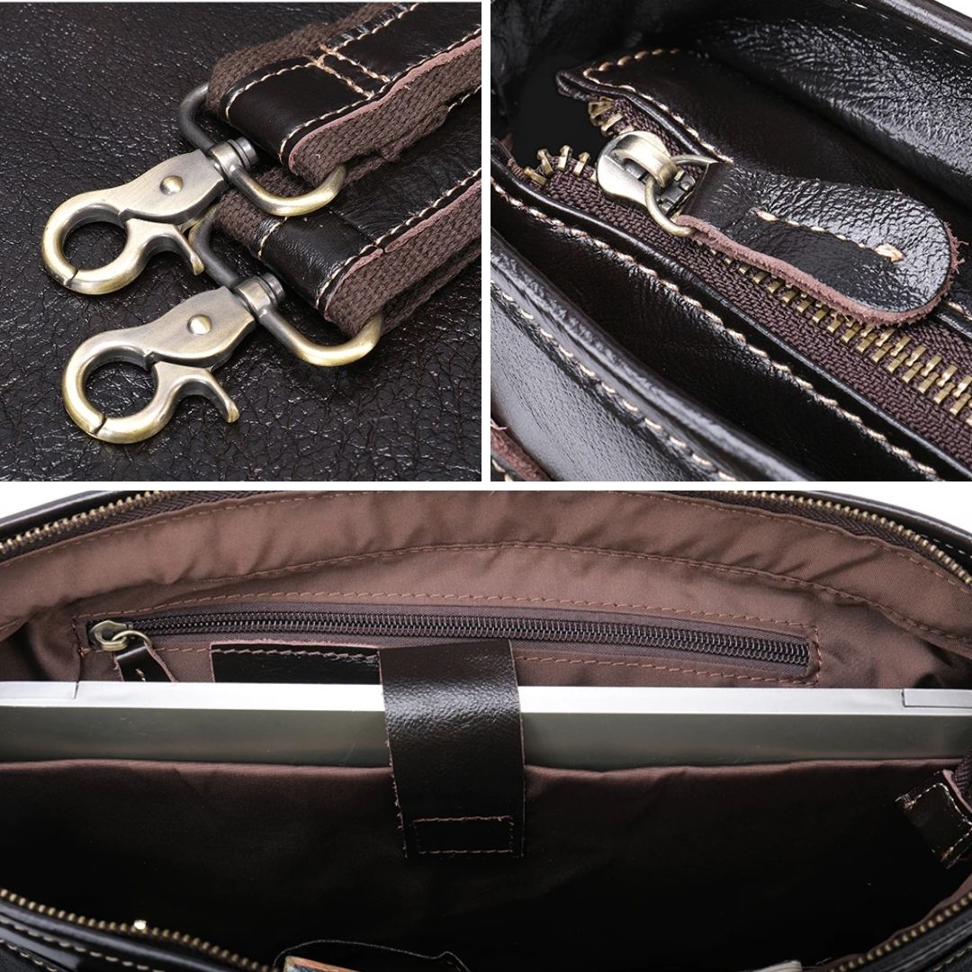 Leather Messenger Laptop Shoulder Bag for Men 82024