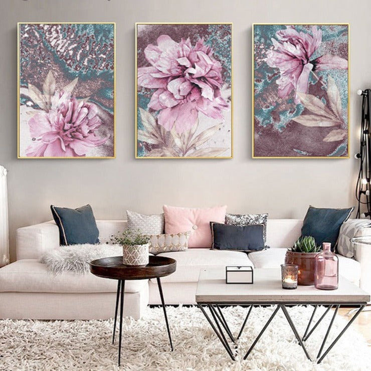 Pink Flower Art Print on Canvas 31037