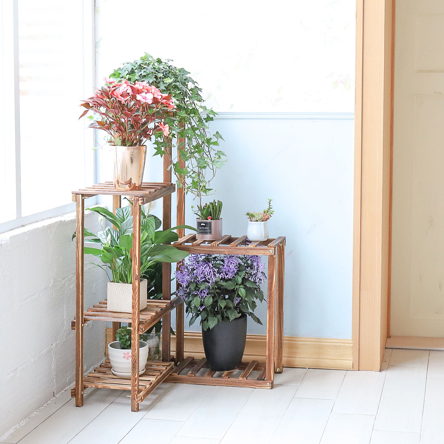 Solid Wood Plant Pot Stand for Indoor and Outdoor SKU 35005