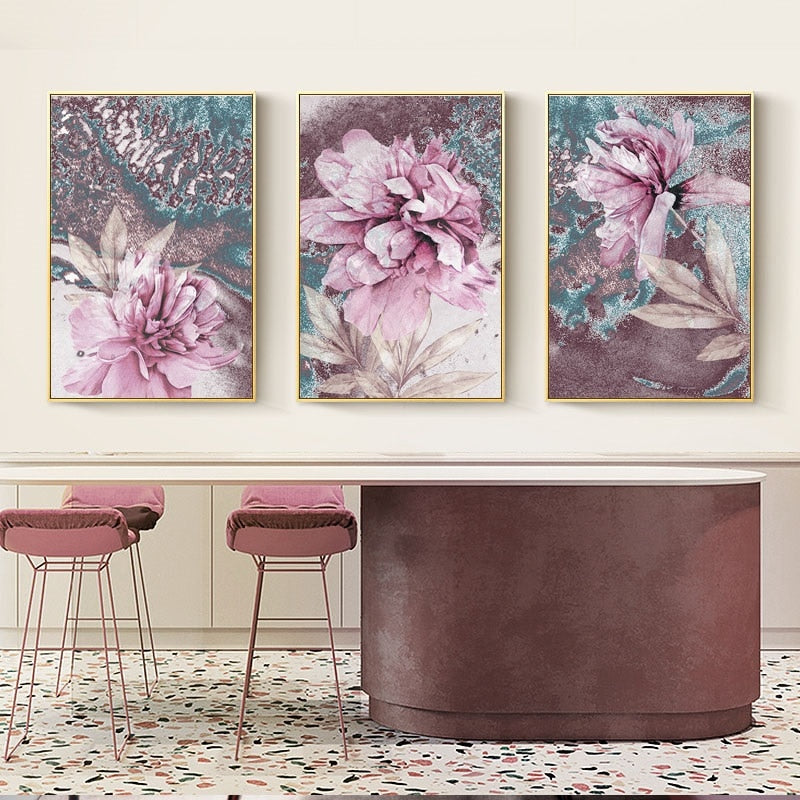 Pink Flower Art Print on Canvas 31037