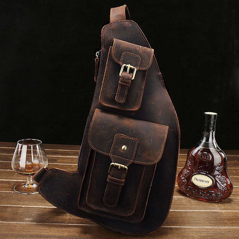 Leather Chest Bag for Men