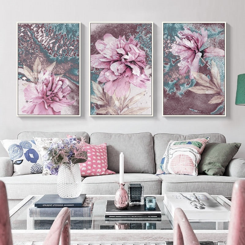 Pink Flower Art Print on Canvas 31037