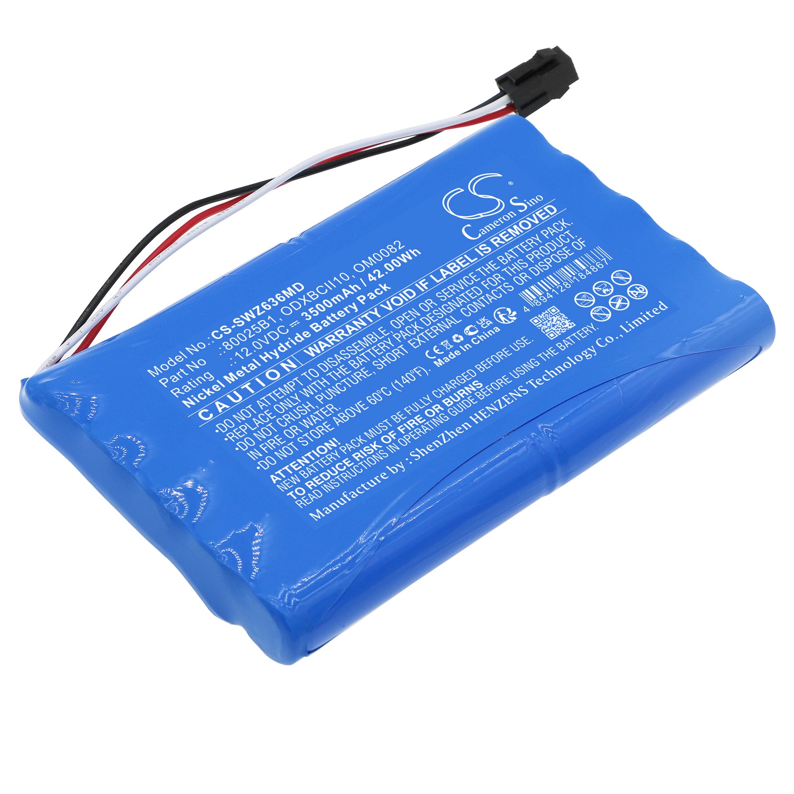 3500mAh 80025B1, ODXBCII10, OM0082 Battery for Smiths Advisor Patient Monitor 12-636A